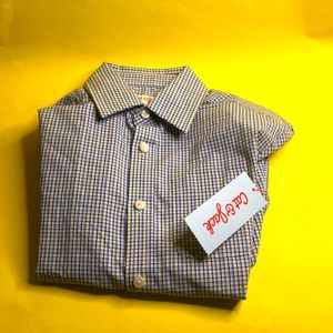 CAT & JACK LONG SLEEVE BUTTON UP XS 4/5 boys